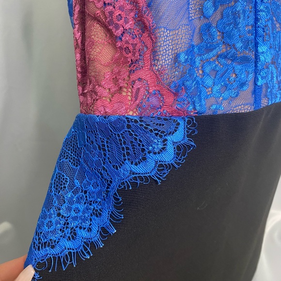 🎊2FOR45 NWOT Top shop blue and pink lace size 6 dress - Picture 7 of 9